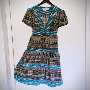 Anthropologie Spring Summer A-line Dress 100% silk